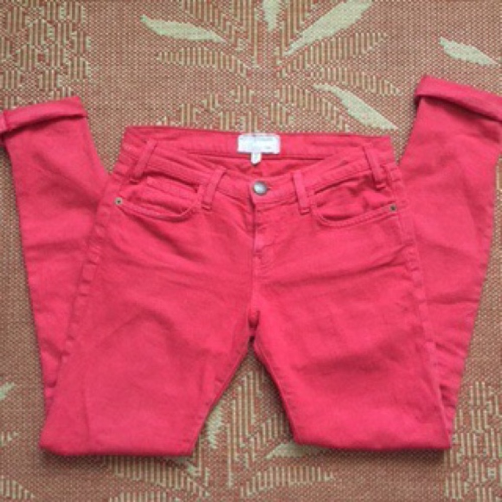Current Elliott Red Slim Ankle Jeans